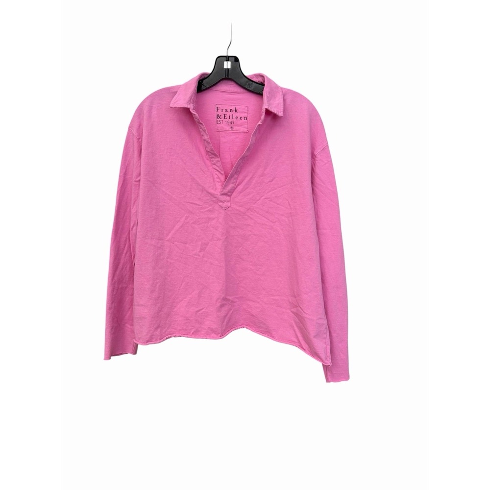 Frank & Eileen Patrick Popover Henley Top Women Medium Hot Pink Cotton #KKK5-3